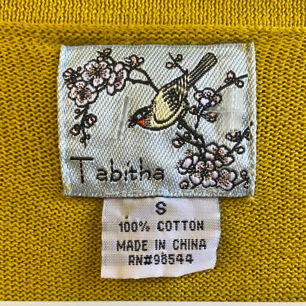 Tabitha Mustard Yellow Small V-neck Button Front Cardigan Sweater Fall - Picture 2 of 12